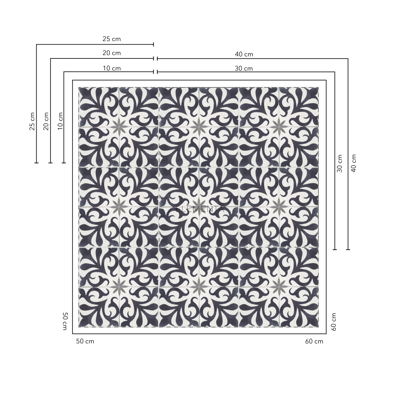 Anadia 25x25 cm - 20 unidades para pisos / cubre 1,2 mt2