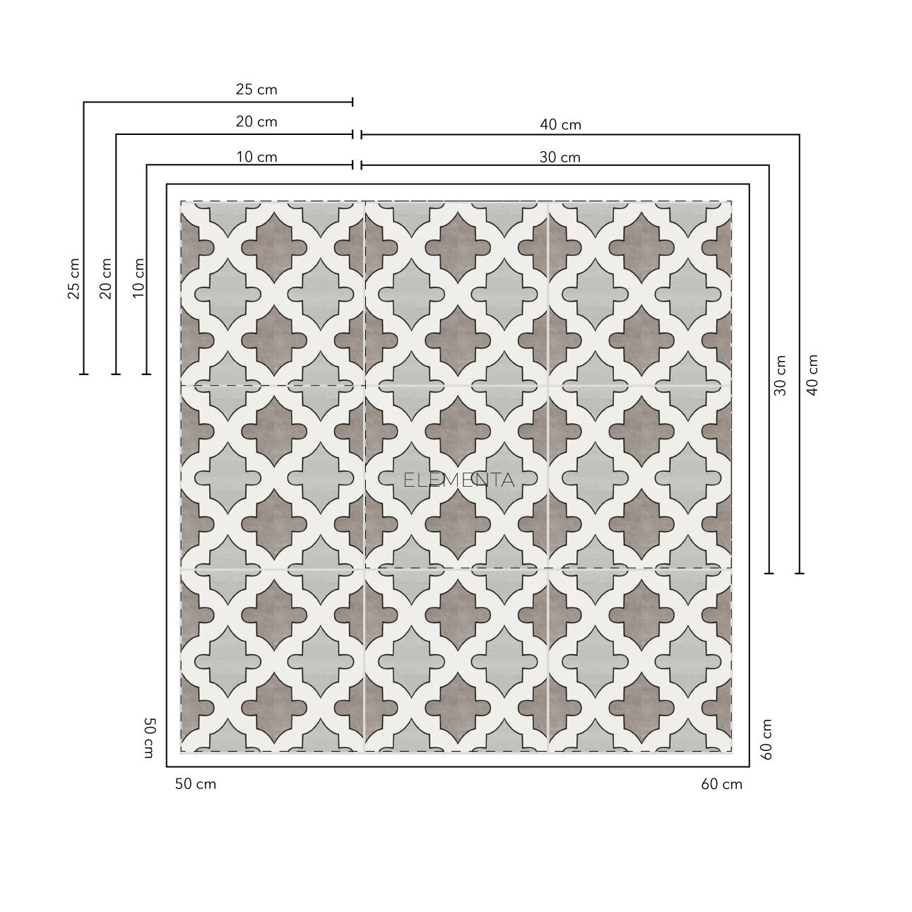 Boticas 20x20 cm - 20 unidades para pisos / cubre 0,8 mt2