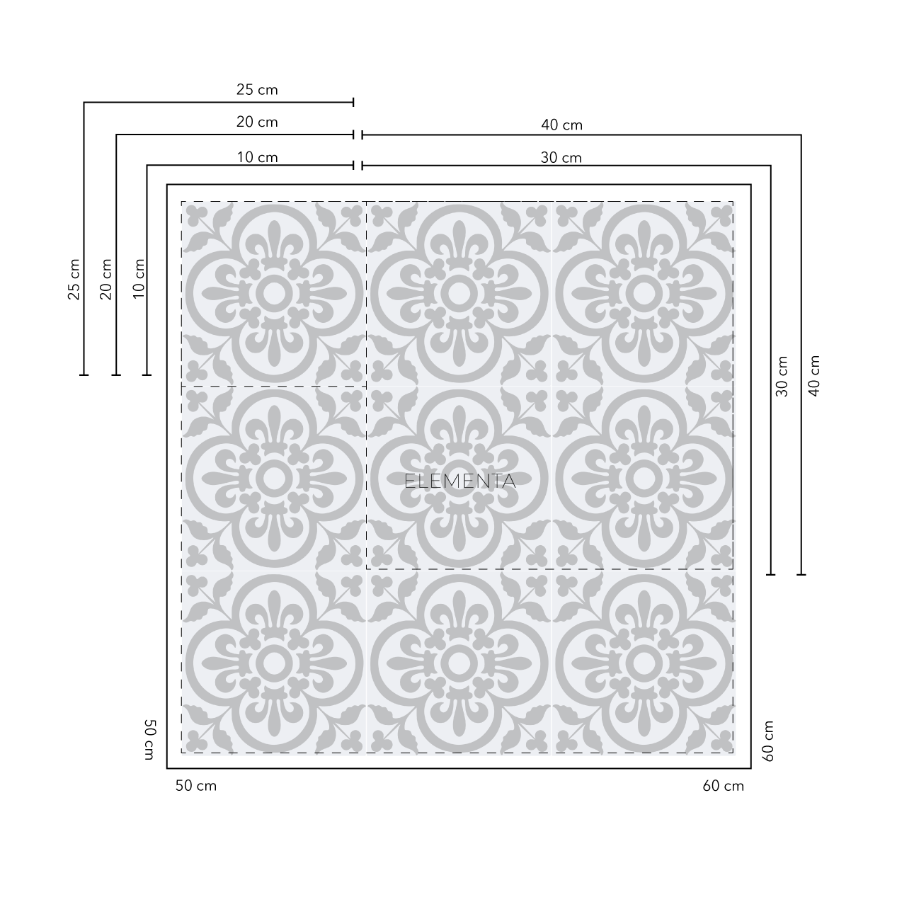 Elvas 20x20 cm - 20 unidades para pisos / cubre 0,8 mt2